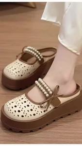 [Free Shipping] 2026 Thick-Soled Hollow Sandals For Women New Summer Outdoor Style Versatile And Breathable Slip-On Lazy Clogs