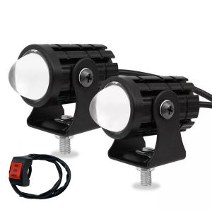 Dual Color Strobe Motorcycle Spotlight Hi/Lo Beam Driving Headlights White Yellow Flash Led Fog Lights Car Waterproof Auxiliar Led Working Light