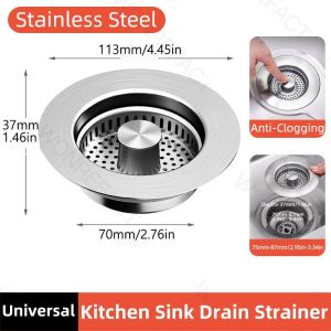 Sink Strainer Filter Basket Stainless Steel Anti-Clogging Odor-Proof Silicone Seal Kitchen Washbasin