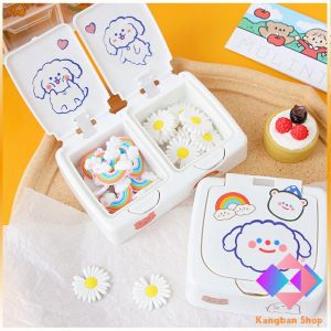 KANGBAN มินิ พลาสติก กล่องเก็บของ กล่องทิชชู่ ฝาปิดแบบกดเปิด กล่องเก็บของ สปอตสินค้า กล่องทิชชู่ ลิ้นชักกันฝุ่น storage box