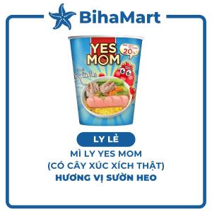 [LY LẺ] - THIEN HUONG FOOD - Mì ly Yes Mom (có cây xúc xích thật) hương vị Sườn heo Mì sườn heo Yes Mom ly (79.2g/ly)