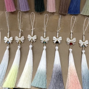 Gradient Hanfu Hoooks Pendant Chinese Bowknot Ornament Retro Waist Pendant Stylish Accessories for Women Girls