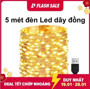 5m Dây Đèn Led Trang Trí Đèn Led Dây Đồng Không Chớp Nháy Fairy Light / Đèn đom đóm sử dụng nguồn điện 5v USB trang trí giáng sinh noel năm mới sinh nhật
