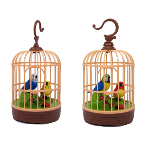 Realistic Sound Activated Bird Toy Electric Birdcage Toy Room Decors And Office Student Relaxation Singing Parrot Toy