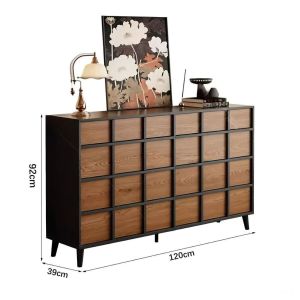 UrbanSpace SG- French Vintage Solid Wood Drawer Cabinet Floor Standing Side Cabinet Storage For Living Room Sofa TV Corner  Condo