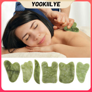 YOOKIILYE Natural Xiuyu Jade Guasha Scraper Board Gua sha Stone Quartz Set Facial Massage Tools Face Lifting Massager for Back Neck