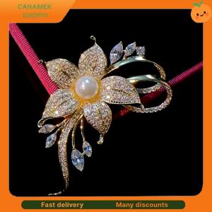 ❣️❣️❣️ Exquisite Flower Pearl Brooch Fashion Metal Lapel Pins For Women Girls Versatile Shiny Corsage Clothing Accessories Gifts