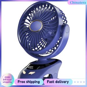 [Chinatera Flagship Store] Portable Clip on Fan Rechargeable Baby Stroller Fan Quiet Small Cooling Fan 360 Degree Rotation Desktop Fan for Home Office Stroller Camping