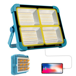200W LED PORTABLE SPOTLIGHT SOLAR/USB RECHARGE POWER BANK LED WORK LIGHT OUTDOOR FLOOD LIGHT