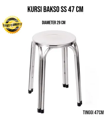 Kursi Bulat Stainless Steel Kursi Bakso Warung Kursi Anti Karat Kuat - FAMILY GROSIR