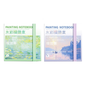 Small Watercolor Sketchpad With 50 Sheets and 8/12 Well Paint Case Mixing Tray 80x80MM Painting Notebook For Beginner