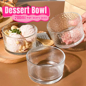 Baete Glass Snack Bowl 200ml Transparent Glass Pudding Dessert Bowl for Yogurt Appetizer Fruits 1Pc