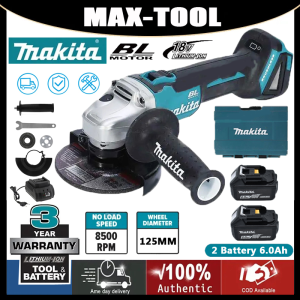 DGA504 18V Angle Grinder Brushless Cordless 125mm 5" Cut-Off Grinder DIY Cutting Machine with 2 Lithium Batteries for 6.0Ah Battery Metal Woodworking Cut Saw
