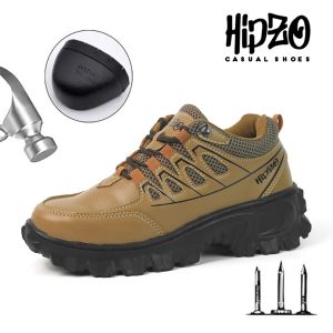 HIPZO Sepatu Safety Ujung Besi M062 100% Original Pria Untuk Kerja Pabrik Proyek Lokal Kulit