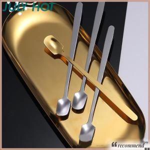 [JULYHOT] ช้อนตักน้ำแข็งสแตนเลสด้ามยาว1ชิ้นสำหรับกาแฟและชาไอศกรีมของหวานช้อนคน