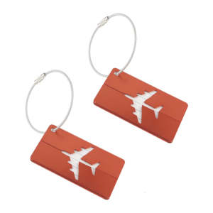 2PCS Aviation Metal Luggage ID Label Aluminum Alloy Travel Accessories Suitcase Label for Secure Bag Identification