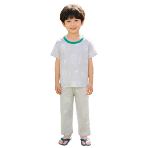 【Local Stock】 100% Cotton Summer Pajamas Set For Kids With Multiple Styles Antibacterial And Odor Resistant Double Stitched Wear-resistant And Washable With A Long Service Life