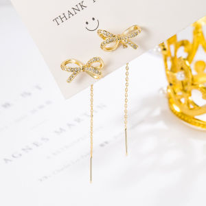 Bông Tai Hình Nơ  Dáng Dài Thanh Lịch Thời Trang Sang Trọng BTNODANGDAI11