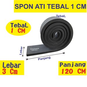 SPON ATI / BUSA ATI TEBAL 1 CM WARNA HITAM LEBAR 3 CM X PANJANG 120 CM UNTUK LIS KACA / GANJELAN KACA