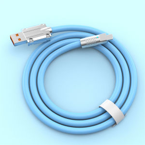 120W 6A Super Fast Android Charger Zinc Alloy Liquid Silicone Cable Fast Charging Type-C Lightning Cable Universal iPhone Android Phone