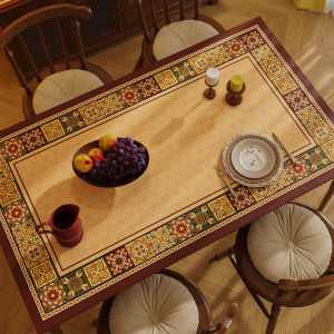 Taplak Meja Makan Aesthetic Kulit Anti Air Trendy Design/Taplak Meja Ruang Tamu Premium/Taplak Meja Makan Resto/Alas Meja Makan Rumah