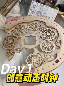 FFBH Creative Retro Wall Clocks Living Room Luminous Hands Wall Clocks Wooden Gear Pendulum Wall Clock Artistic Luxury Home Decor 3M8Q4