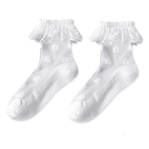 Cô Gái Frilly Mắt Cá Chân vớ đi học Mềm Mại Thoáng Khí Hàng dệt kim nhiều kích cỡ Máy Có Thể Giặt Trẻ Em Vớ Cho Hàng Ngày