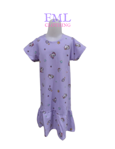 LEMONE GIRLS 60912BK - Dress Anak Perempuan - Bahan Babyterry Spandek ( Untuk Usia 6-7 Tahun)