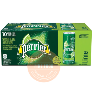 Thùng 10 lon Nước khoáng Perrier hương Chanh vàng chanh xanh tự nhiên (250ml/lon)