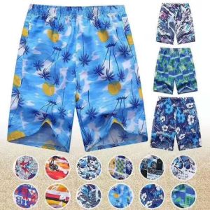 2PCS - Tropical print swim shorts with design Hs-#6