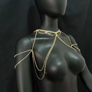 Bohemian Punk Harness Necklace Shoulder Body Chain Gothic Women Fashion Body Jewelry