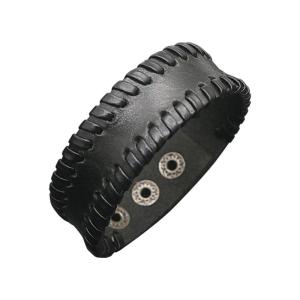 Snap Button Cuff Bracelet Vintage Imitation Cow Leather Wristband for Music Festivals and Street Photography