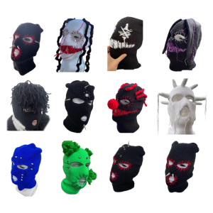 Dệt Kim bao kín mặt bịt mặt trượt tuyết Mùa Đông Balaclava Mặt Bìa Cho thể thao ngoài trời Halloween Mới Lạ Mũ chỏm đan
