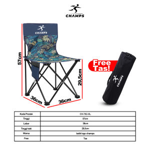 Champs Kursi Lipat Camping Dwasa Kursi Lipat Portable Super Kuat Bangku Lipat Camping