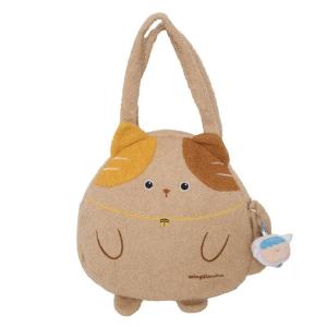 Vải nhung thời trang Tote Túi Túi Đeo Vai Túi đi chơi cho cô gái phụ nữ đa năng túi mua sắm dung tích lớn Mèo hoạt hình túi xách