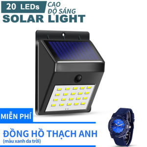 Đèn chiếu sáng mặt trời 20 LED chống thấm nước 20 đèn LED Tặng đồng hồ thạch anh miễn phí