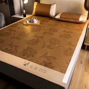 Double-Sided Mugwort Rattan Mat Ice Silk Mat Ancient Rattan Mat Baby Grade Foldable Straw Mat Summer Cooling Mat Air Conditioning Mat Wholesale