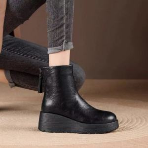 Genuine soft leather single boots