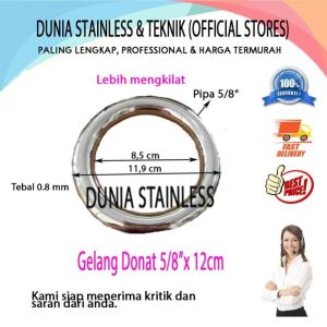 Gelang donat 5/8in x 12cm aksesoris stainless