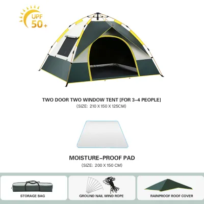 4-6 persons Outdoor Camping Tent Portable and waterproof Tent for Family Travel Beach Hiking