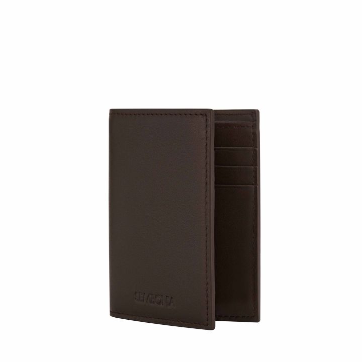 SEMBONIA Signature Embossed Leather Bi-Fold Card Holder 066441