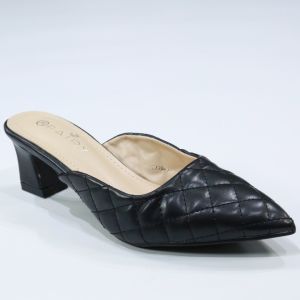 1779-1  รองเท้าคัชชูหัวแหลมเปิดส้นสูง 2 นิ้ว แฟชั่น แมคซี่ส้นสูง FAIRY