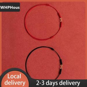 [COD] WHPHous Ship within 24 hours Hand Braided Red Rope Bracelet Alloy Hand Rope Couple Bracelet Simple Buckle Ethnic Original Female Accessory