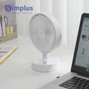 Simplus Mini Desktop Fan Portable Design Stepless Speed Adjustment 16H Runtime 4000Mah Type-C Charging Kipas Meja