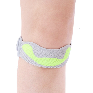Flexible Silicone Padded Knee Support Strap Moisture Wicking Fabric for Joggings Climbing and Rehabilitation Exercises