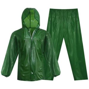 #922 GRAY/GREEN Titanium Raincoat Rubberized Makapal Kapote Popular Waterproof Raincoat with Pants (FREE SIZE)