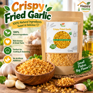 Crispy Fried Garlic 250G - Crunchy Golden Garlic Bits Aromatic Ready-to-Eat Topping for Rice & Noodles