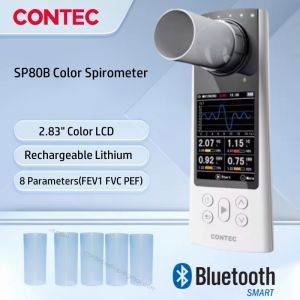 FVC FEV PEF Bluetooth PC software digital LCD lung fat spirometer sp80b Lung Volume Device Free Mouthpiece
