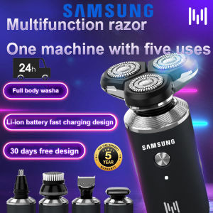 SAMSUNG 5-in-1 Mens Electric Shaver Multi-function Professional Hair Beard Trimmer Kit for Men Rechargeable Nose Trimmer Beard Razor Wet-Dry Dual Use Washable