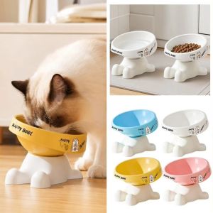 OWNNEW Thép không gỉ Bát ăn cho thú cưng nâng cao Chống trơn trượt Giá đỡ hình bàn chân Bát ăn cho thú cưng Bền bỉ ABS Bát ăn cho mèo nâng cao Mèo Chó